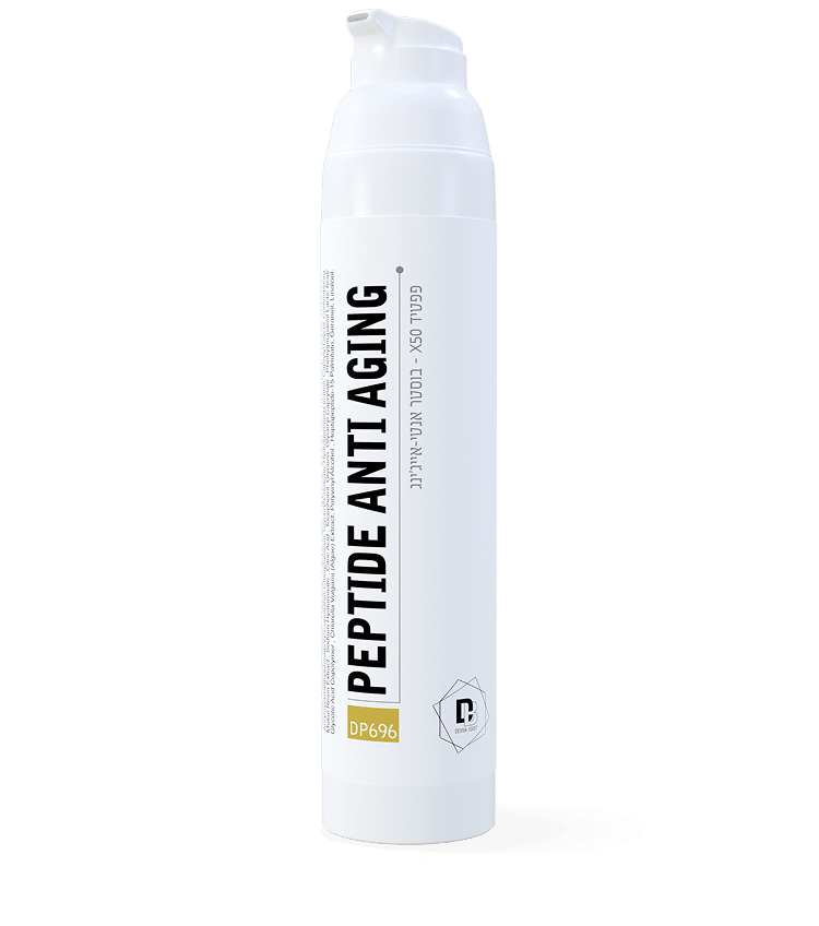 Derma Boost Serum - Peptide Anti-Aging -  100ml product image. Side profile, with top cap missing. Commonly used in Healthcare and Beauty- excellent for skin care.