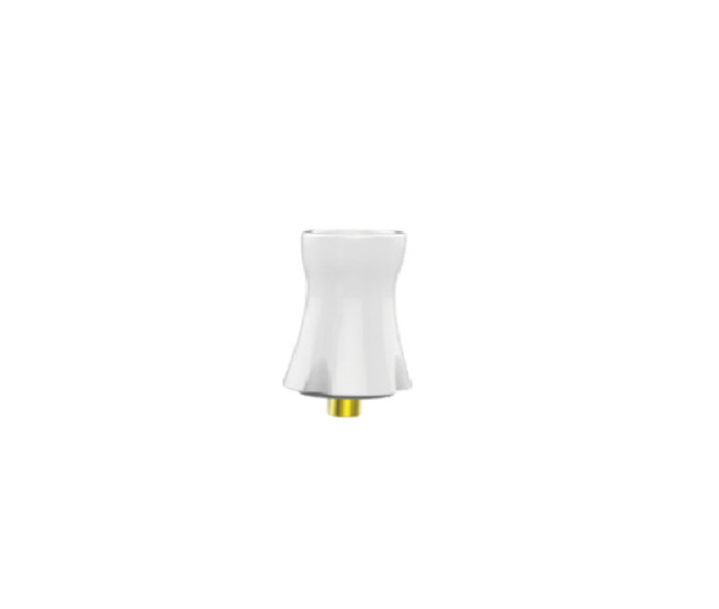 A white ceramic nozzle tip with a gold metal connector base used for the Dr. Platon Cold Plasma System, shown against a plain white background.