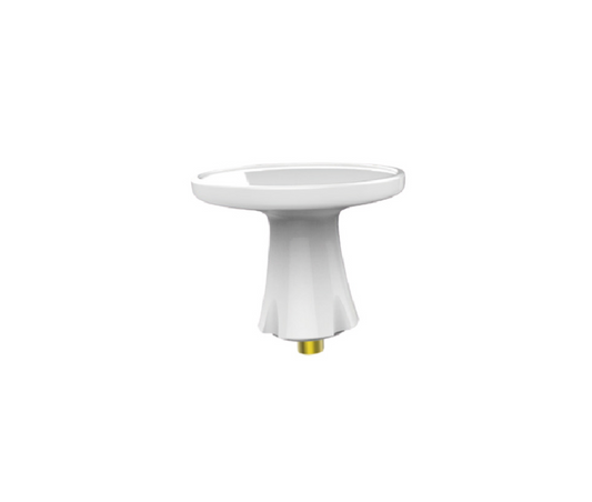 A white ceramic top with a flared base and a small gold fitting at the bottom designed for teh Dr Platon Cold Plasma System, shown against a solid white background.