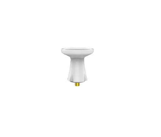 A white ceramic tip with a flared rim and a small gold-toned fitting at the base designed for use with the Dr. Platon cold plasma device, shown on a plain white background.